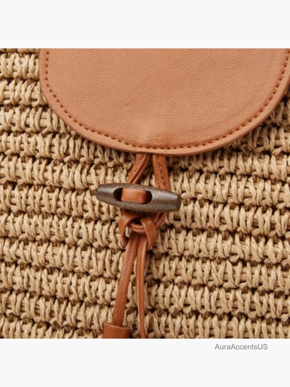 Large Handwoven Straw Beach Tote Shoulder Bag with Tassel - Picture 4 of 7